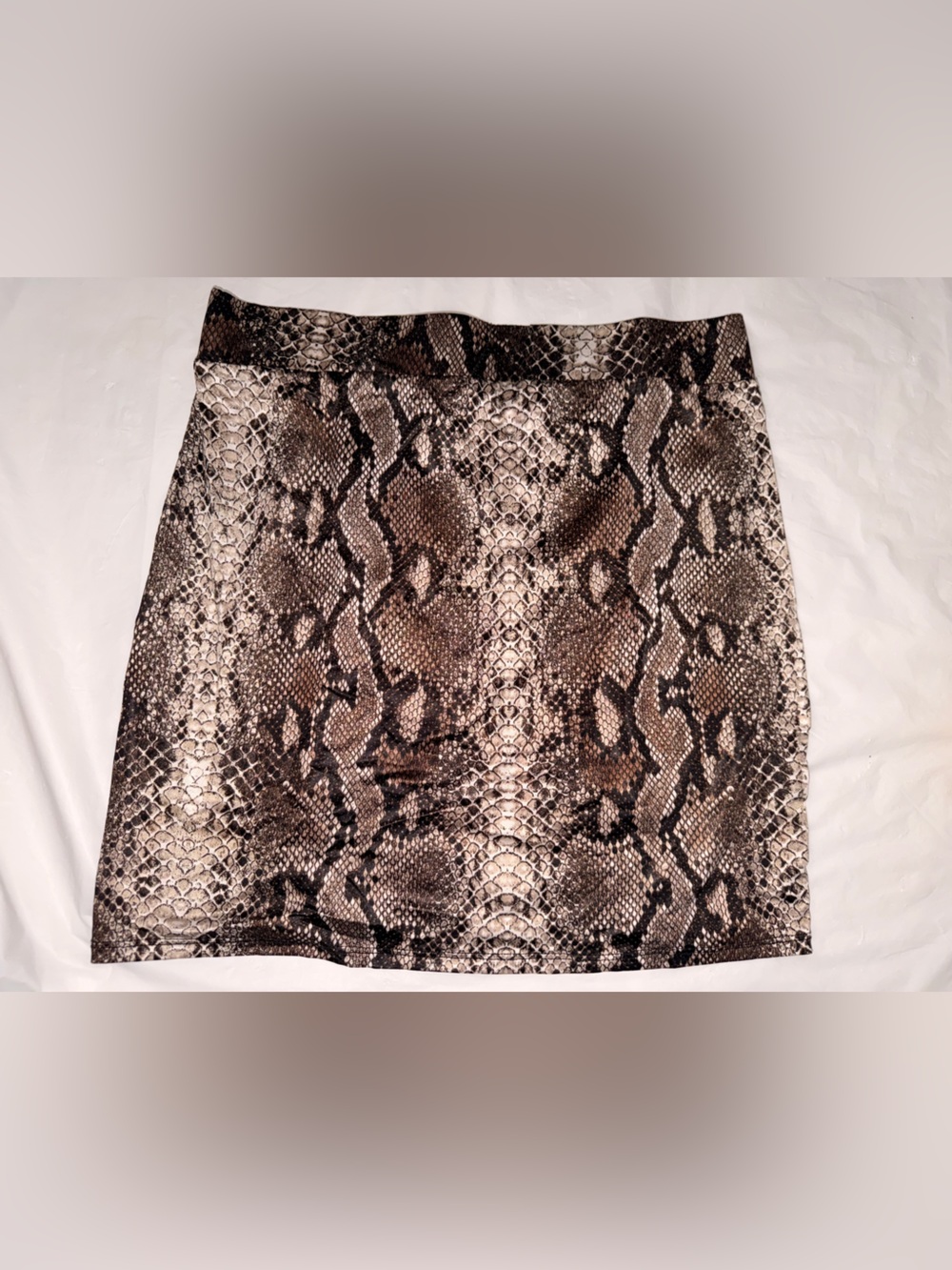 Fashion Nova Snake-Print Mini Skirt - Black & Brown